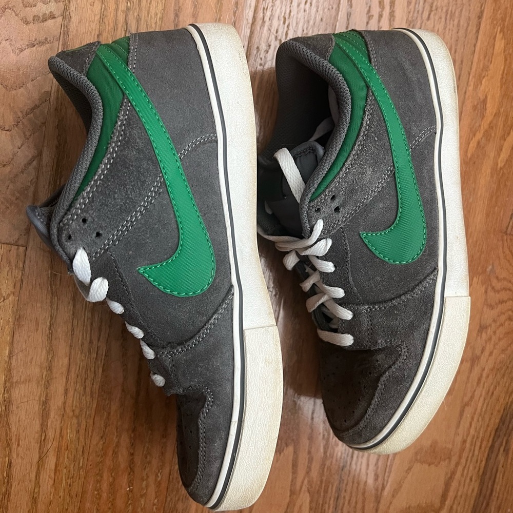 Nike Gray and Green Athletic Shoes